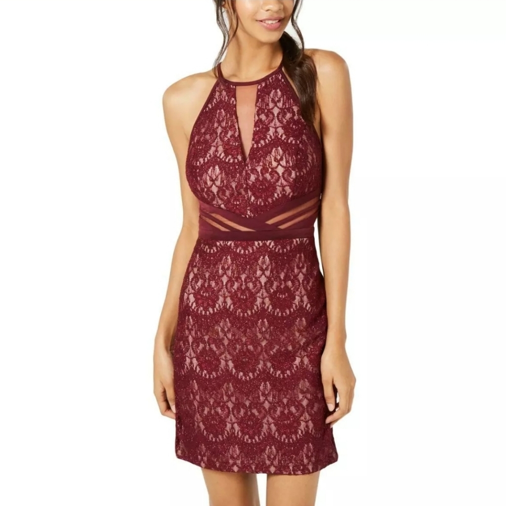 NWT CITY STUDIO Hot! Lace illusion dress Core Social.